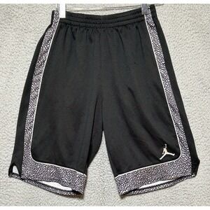 Nike Air Jordan Jumpman Shorts Boys XL Elephant Print Black White DriFit Youth
